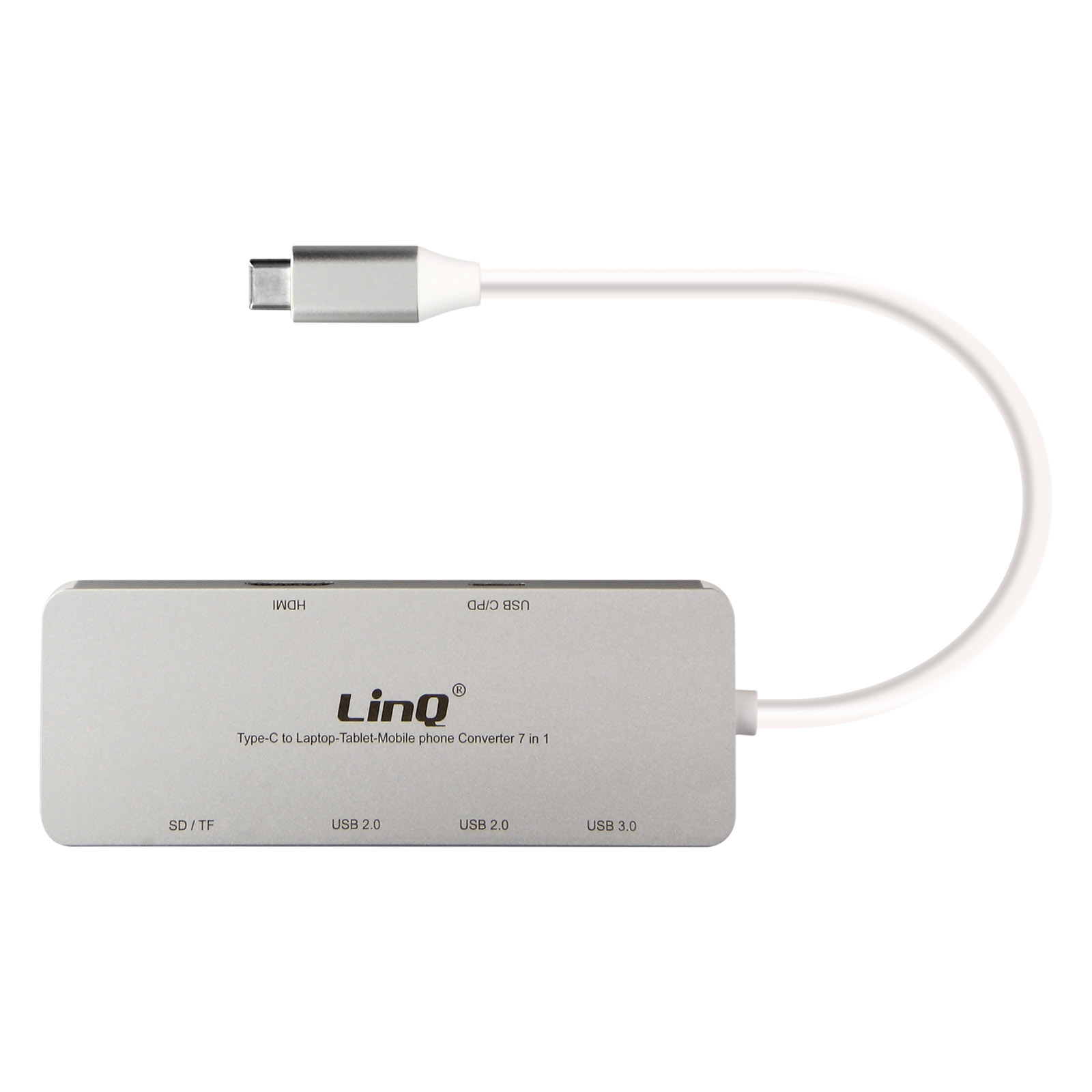 USB-C Universal, Multiport-HUB USB-Hub Grau LINQ 7-in-1