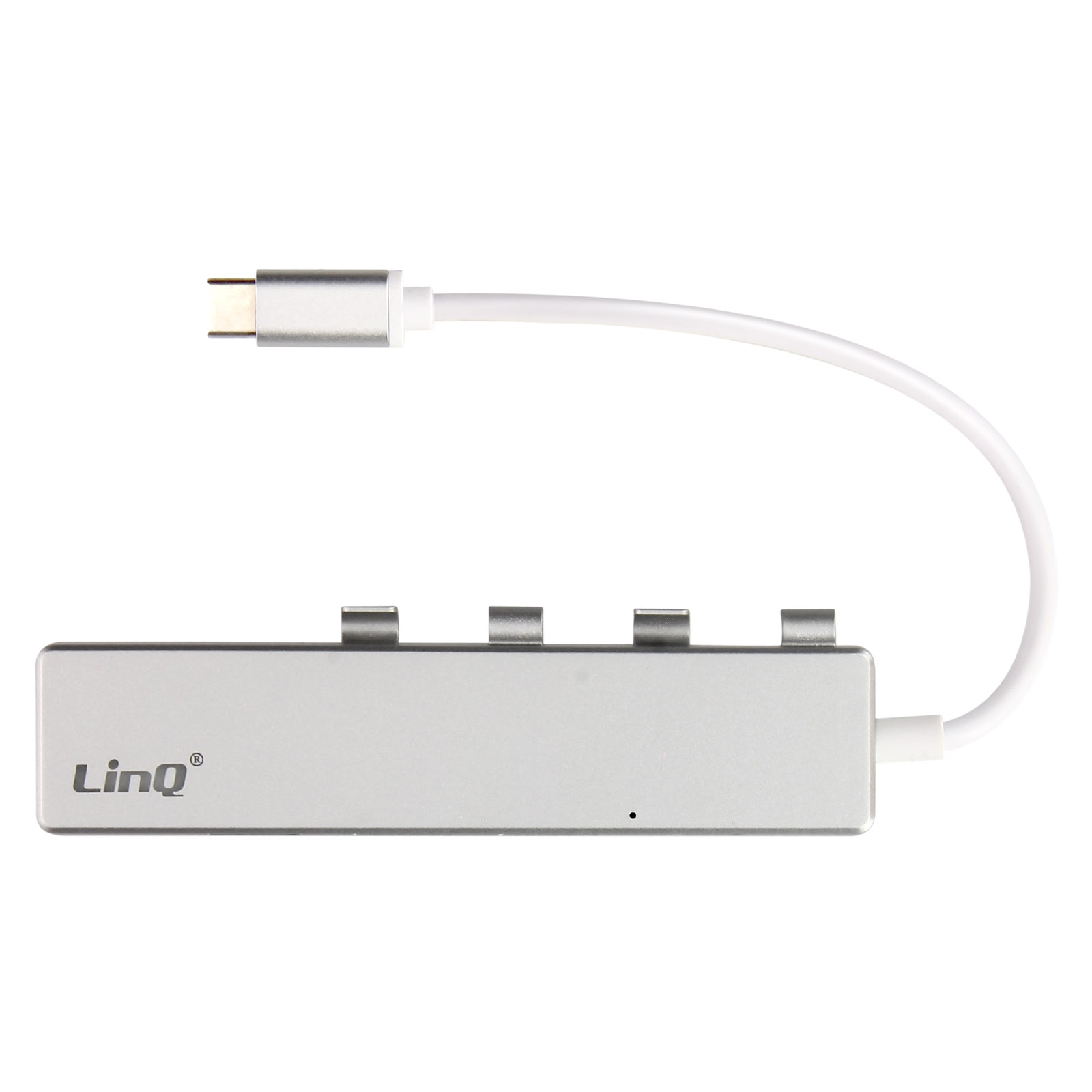 USB-Hub USB-Anschlüssen LINQ 4 Universal, USB-C Hub Silber mit