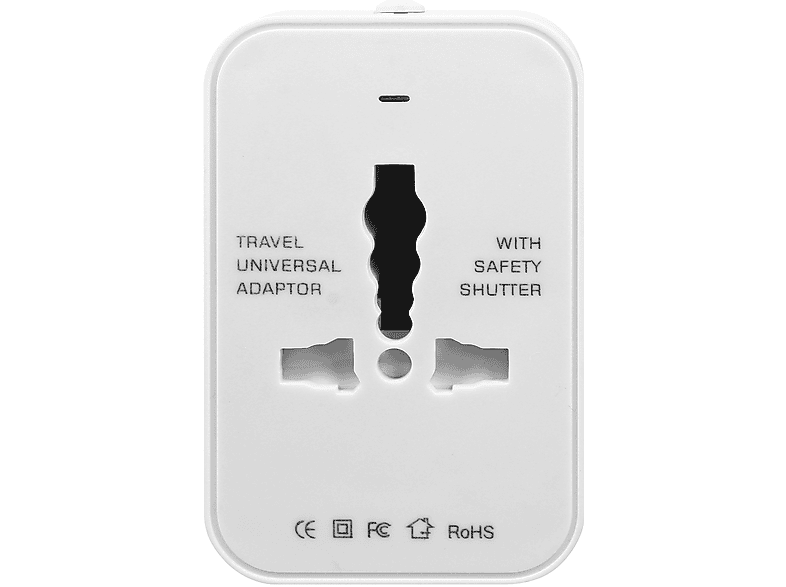 AVIZAR Reisesteckdosenadapter Ladegerät-Adapter Universal, Weiß
