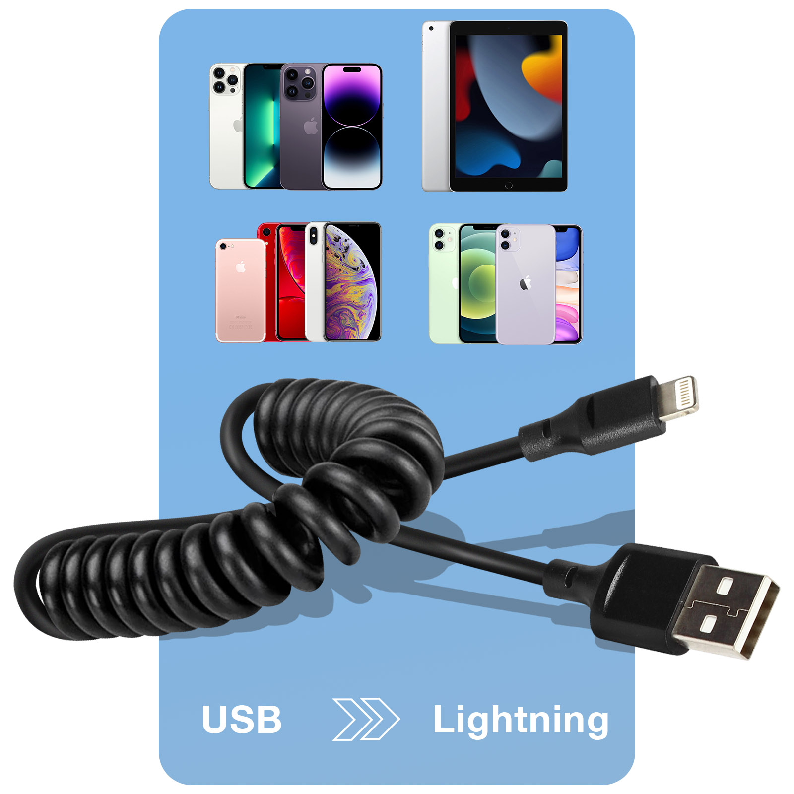 USB AVIZAR 2.4A Lightning / USB-Kabel