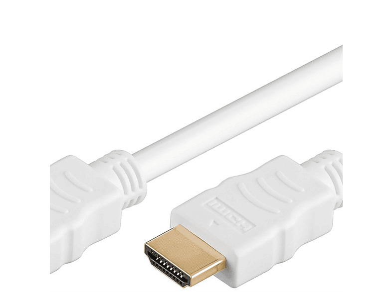 HDMI mit Weiß Ethernet (4K@60Hz) High-Speed-HDMI™-90°-Kabel Kabel, GOOBAY