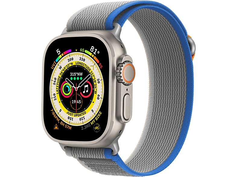 mm, 42, Watch CUBENEST (42 Weiß/Blau mm), 44, Apple, mit Ersatzarmband, 49 Loop Grau - 45, 49 Trail