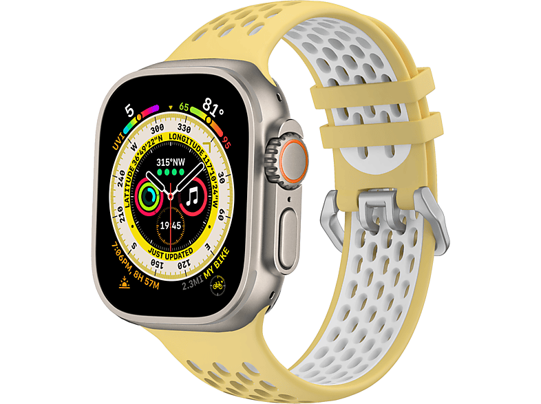 CUBENEST Sport Band (42 - mm, 42, 49 Watch Gelb 44, 45, Apple, Weiß mm), Ersatzarmband, mit 49