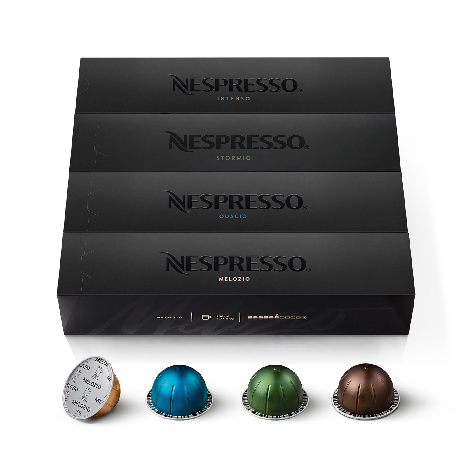 Nespresso VERTUO, Selection Of Signature Coffee (230 Ml), Gran Lungo (150 Ml) And Double Espresso (80 Ml), Medium To Dark Roasting, Compatible With VERTUO Capsule Machines, Set Of 50 Coffee Capsules