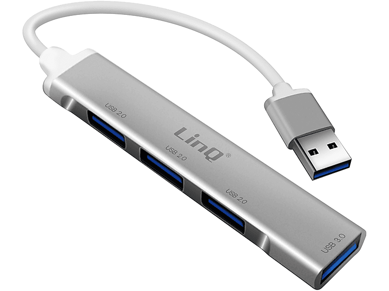 LINQ USB 3.0 Hub auf 4x USB 5Gbps Anschlüsse USB-Hub Universal, Weiß