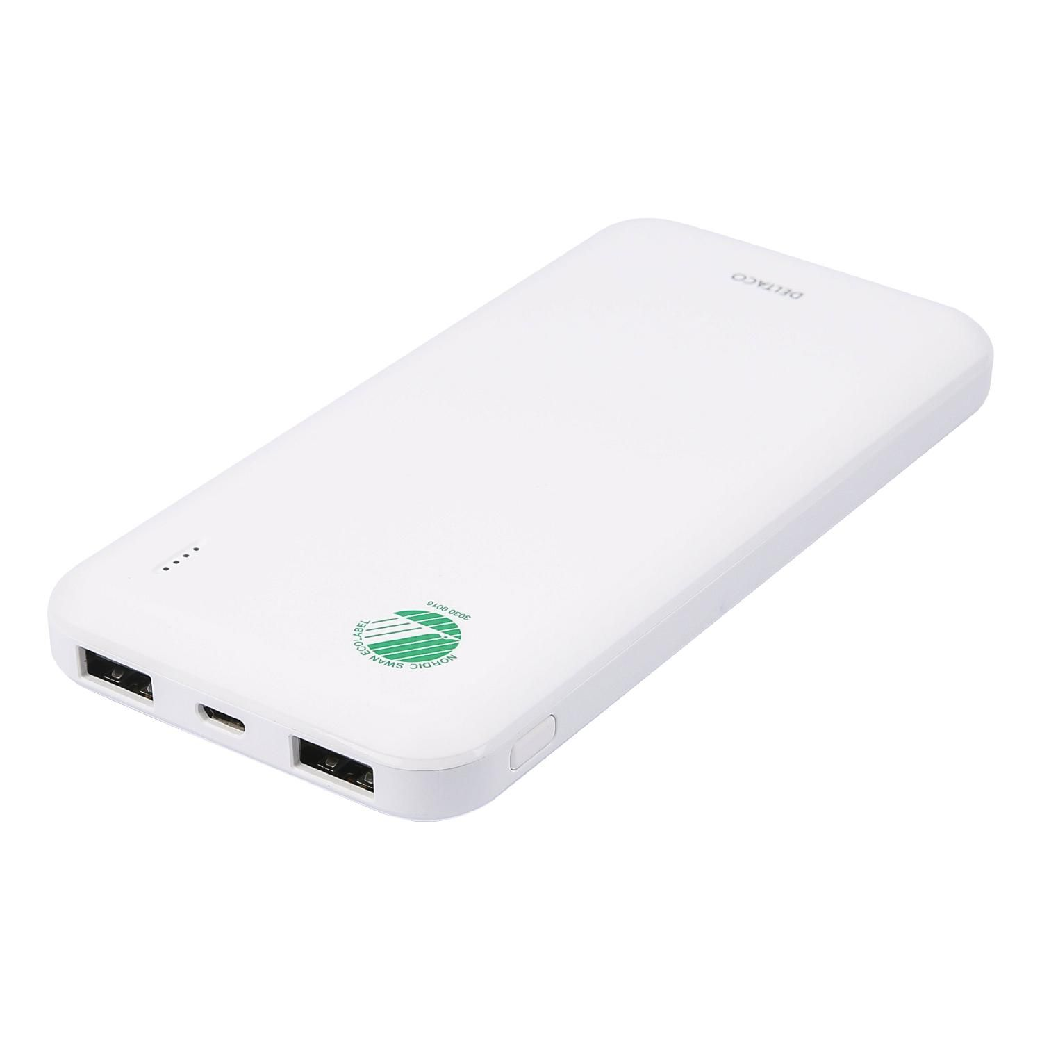 Powerbank DELTACO weiß 10.000 GAMING PB-S1000