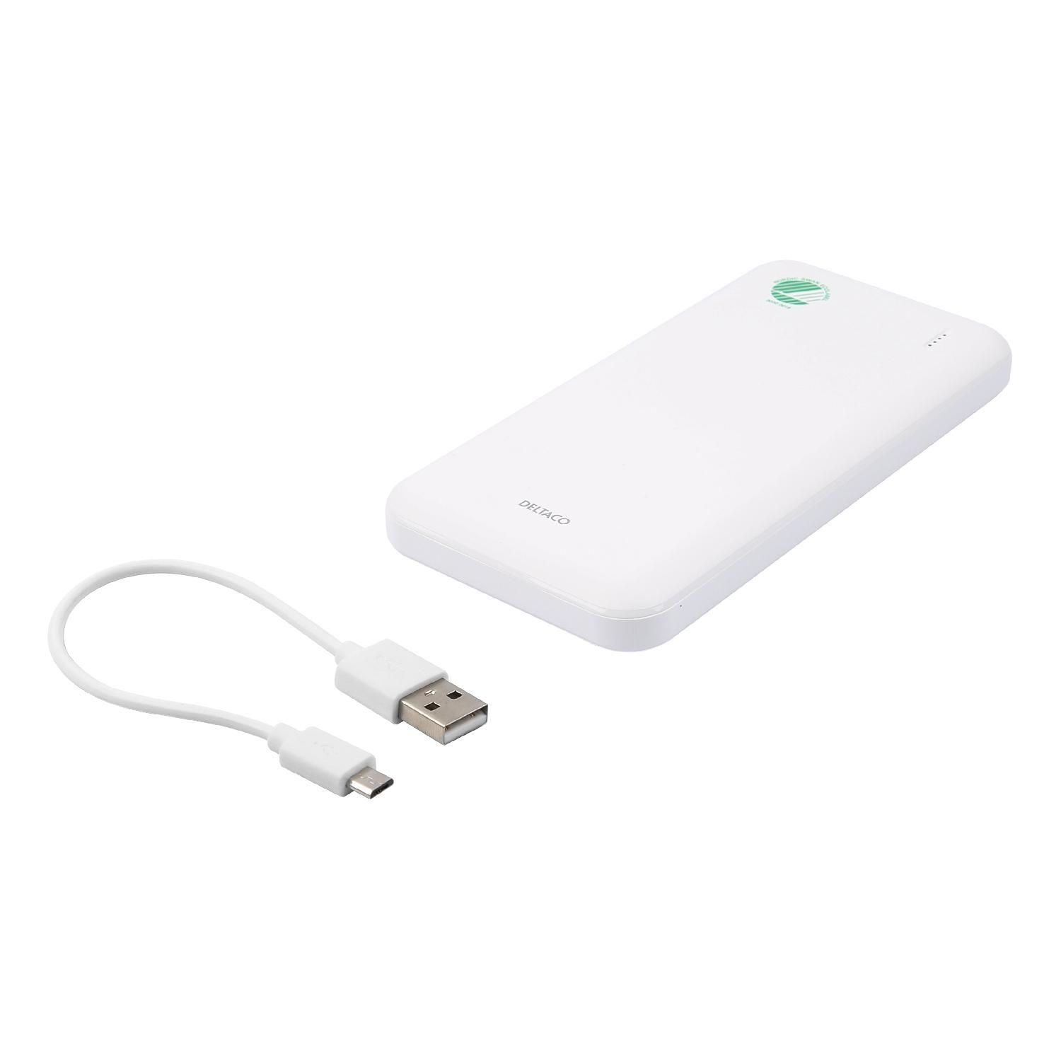 Powerbank DELTACO weiß 10.000 GAMING PB-S1000