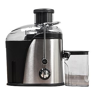 Exprimidor - SYNTEK Exprimidor Centrífugo Eléctrico Casero Prensa de Frutas Separador de Zumos Extractor de Zumos, 350 ml, 3 niveles de velocidad velocidades, Plata