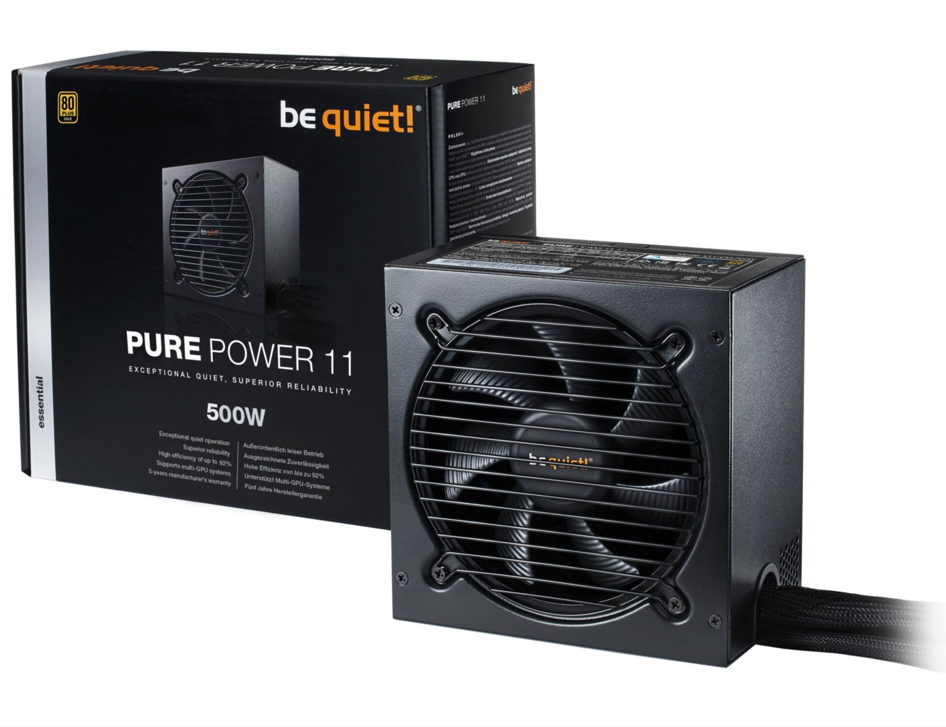 BE QUIET! Netzteil PC 500W Watt 500 Gold Power 80PLUS Pure Zertifizierung 11