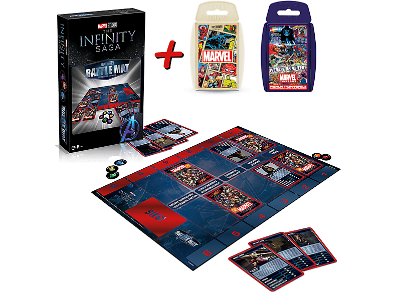 WINNING MOVES Battle Mat - Marvel + 2 extra Top Trumps Kartenspiele