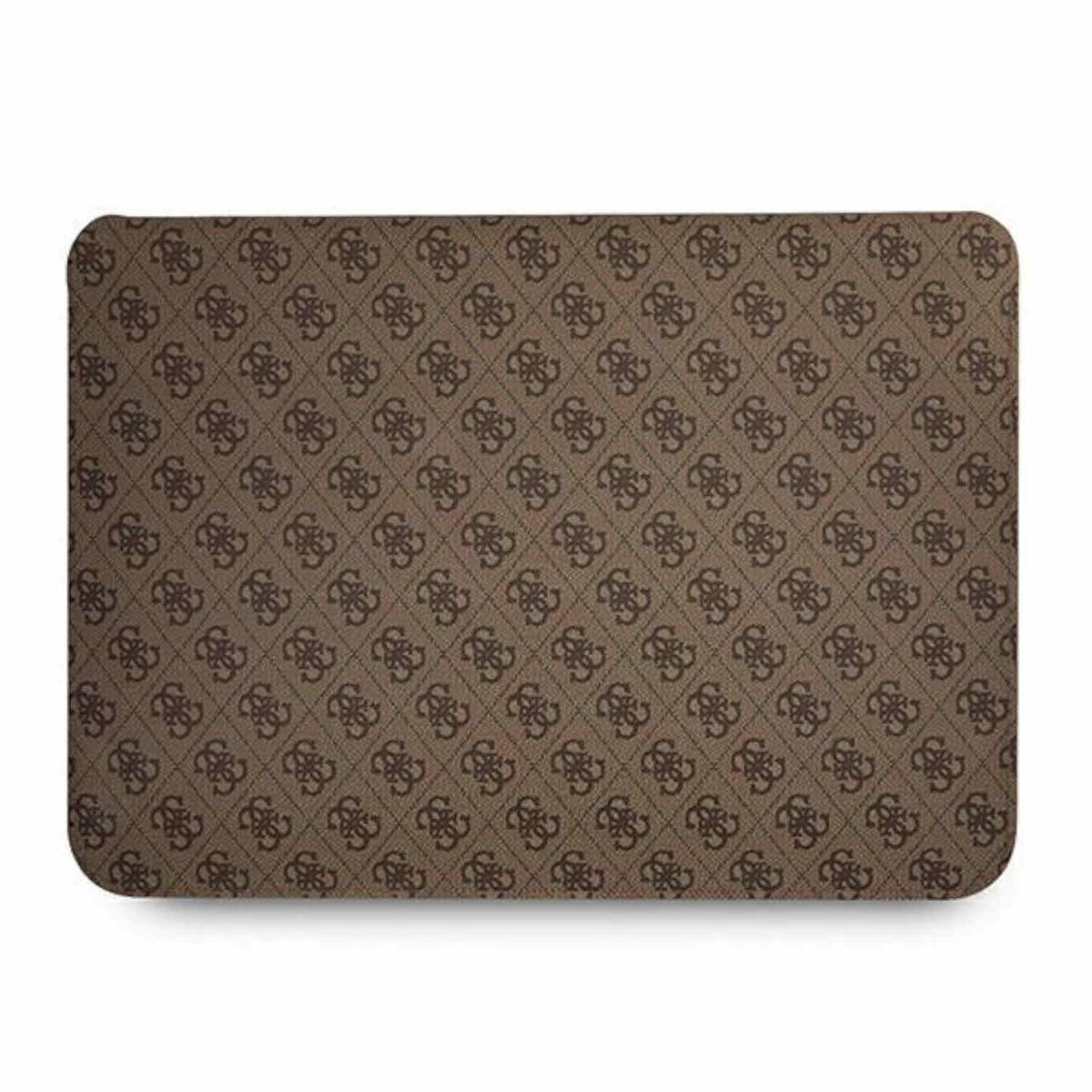 Housse d'ordinateur portable avec un motif marron du logo Guess.