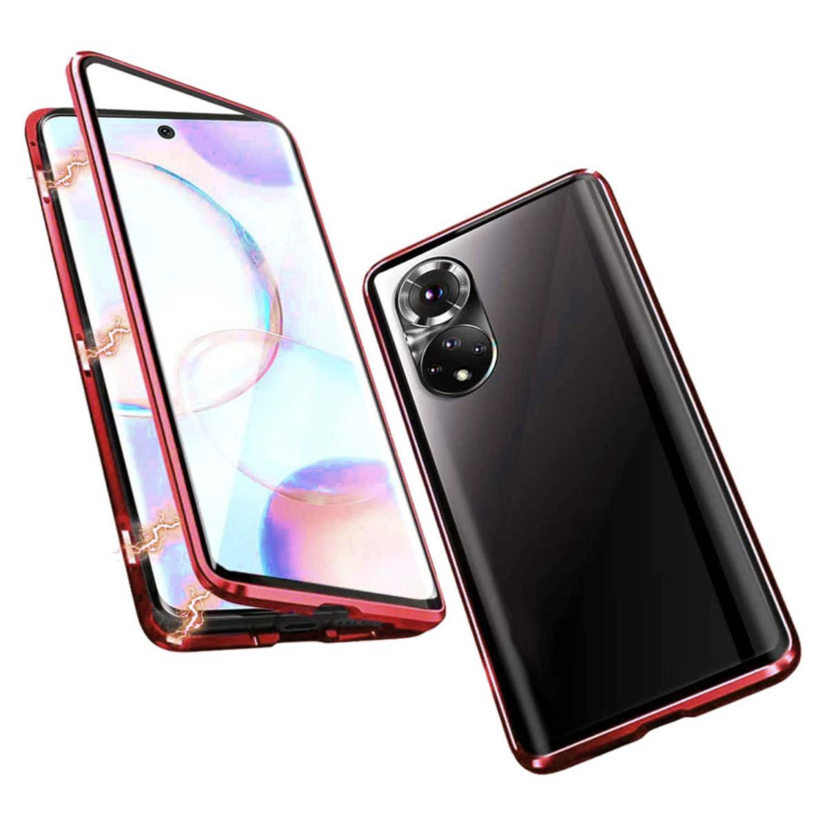 WIGENTO 360 / Honor, Magnet Full Pro, Rot Grad Glas Hülle, Cover, 50