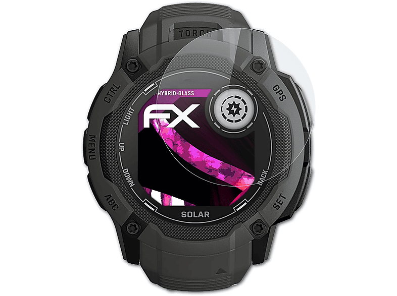 ATFOLIX FX-Hybrid-Glass Garmin Instinct Schutzglas(für 2X)