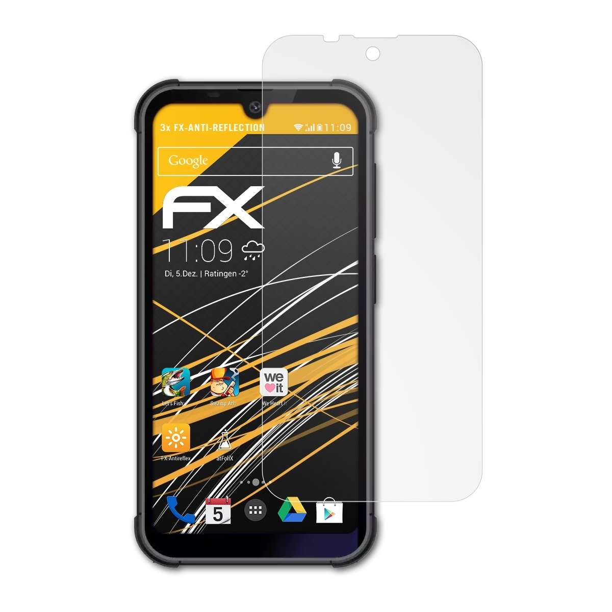 ATFOLIX 3x FX-Antireflex MaxCom MS572 Displayschutz(für Smart&Strong)