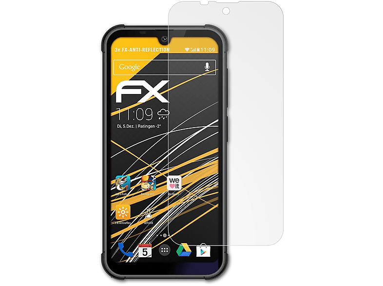 ATFOLIX 3x FX-Antireflex Displayschutz(für MaxCom MS572 Smart&Strong)