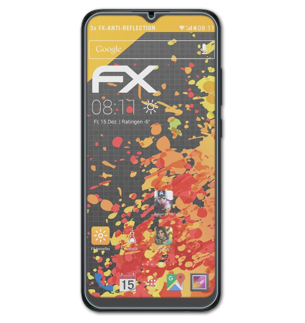 3x Displayschutz(für Galaxy ATFOLIX A04e FX-Antireflex (2022)) Samsung