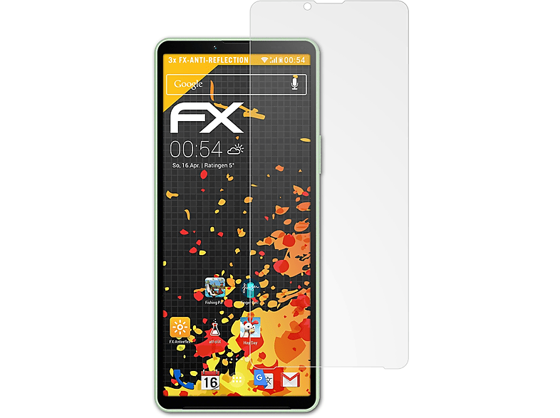ATFOLIX 3x FX-Antireflex Displayschutz(für Sony Xperia 10 V)