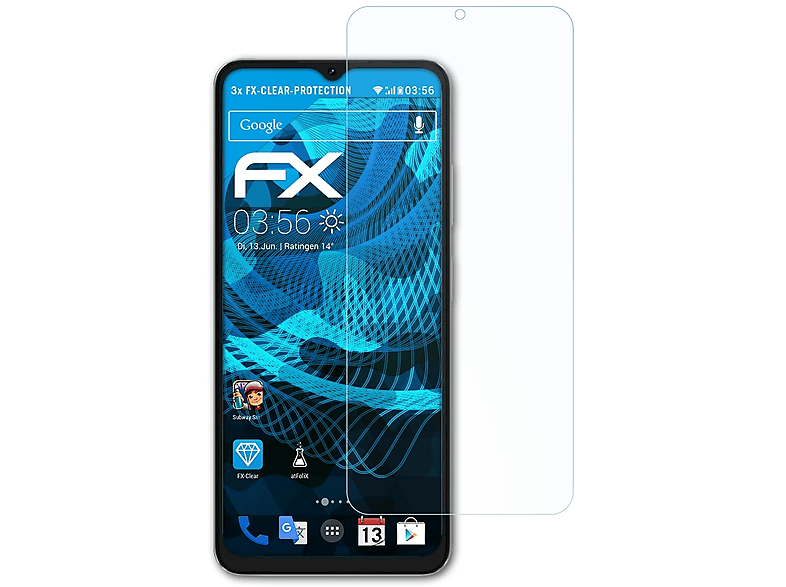 ATFOLIX 3x FX-Clear Displayschutz(für Blackview Oscal C70)