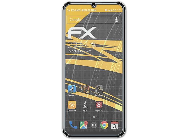ATFOLIX 3x FX-Antireflex Displayschutz(für Oukitel C33)