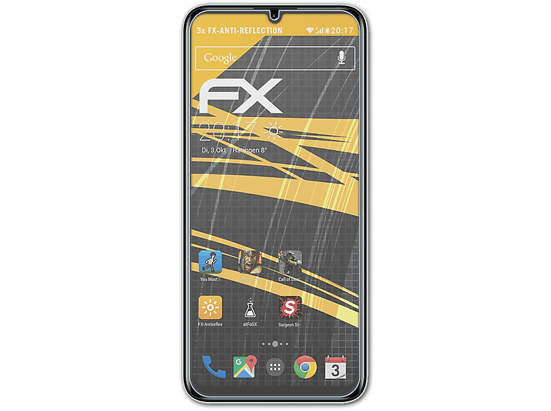 ATFOLIX 3x Oukitel C33) Displayschutz(für FX-Antireflex