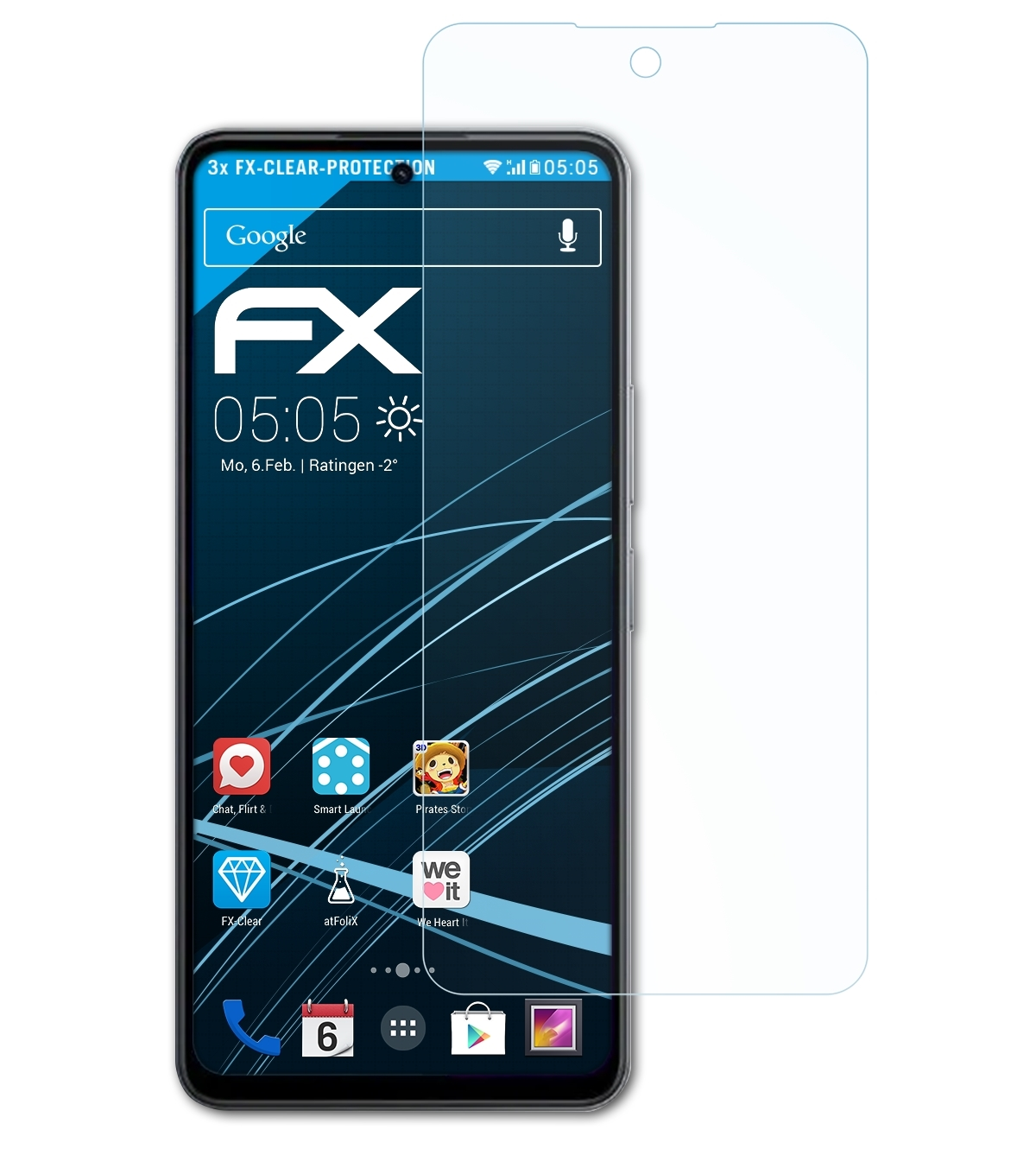 ATFOLIX 3x Y78) Vivo FX-Clear Displayschutz(für