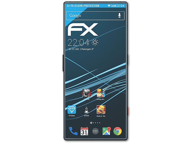 ATFOLIX 3x FX-Clear Displayschutz(für Nubia Red Magic 8 Pro+)