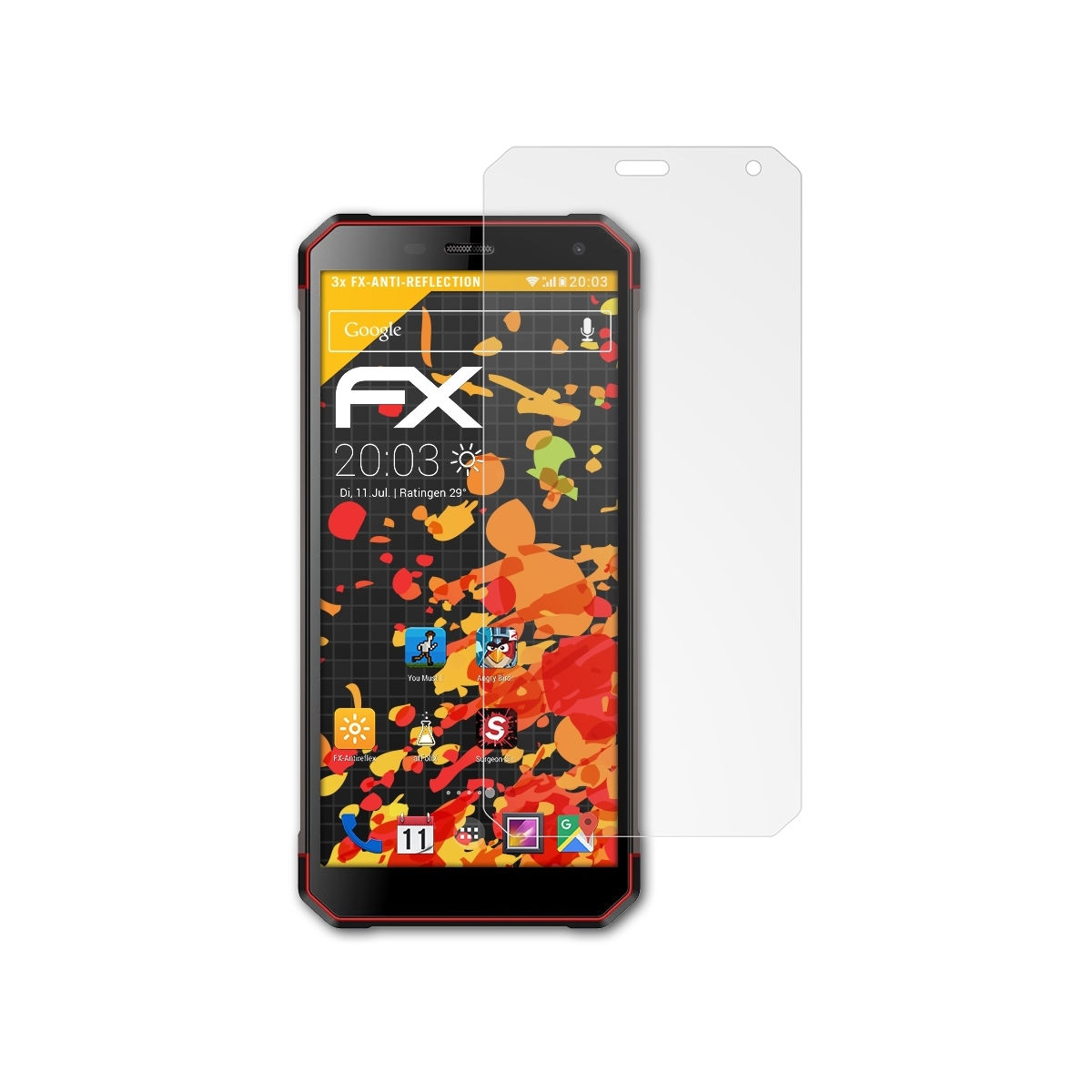 ATFOLIX 3x FX-Antireflex Displayschutz(für MS571 MaxCom Strong) LTE Smart