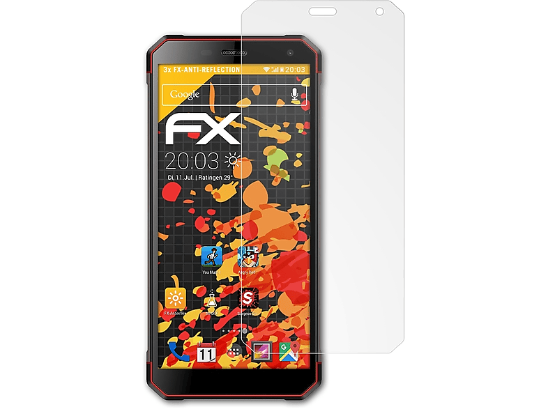 Strong) Smart FX-Antireflex 3x Displayschutz(für ATFOLIX MaxCom MS571 LTE