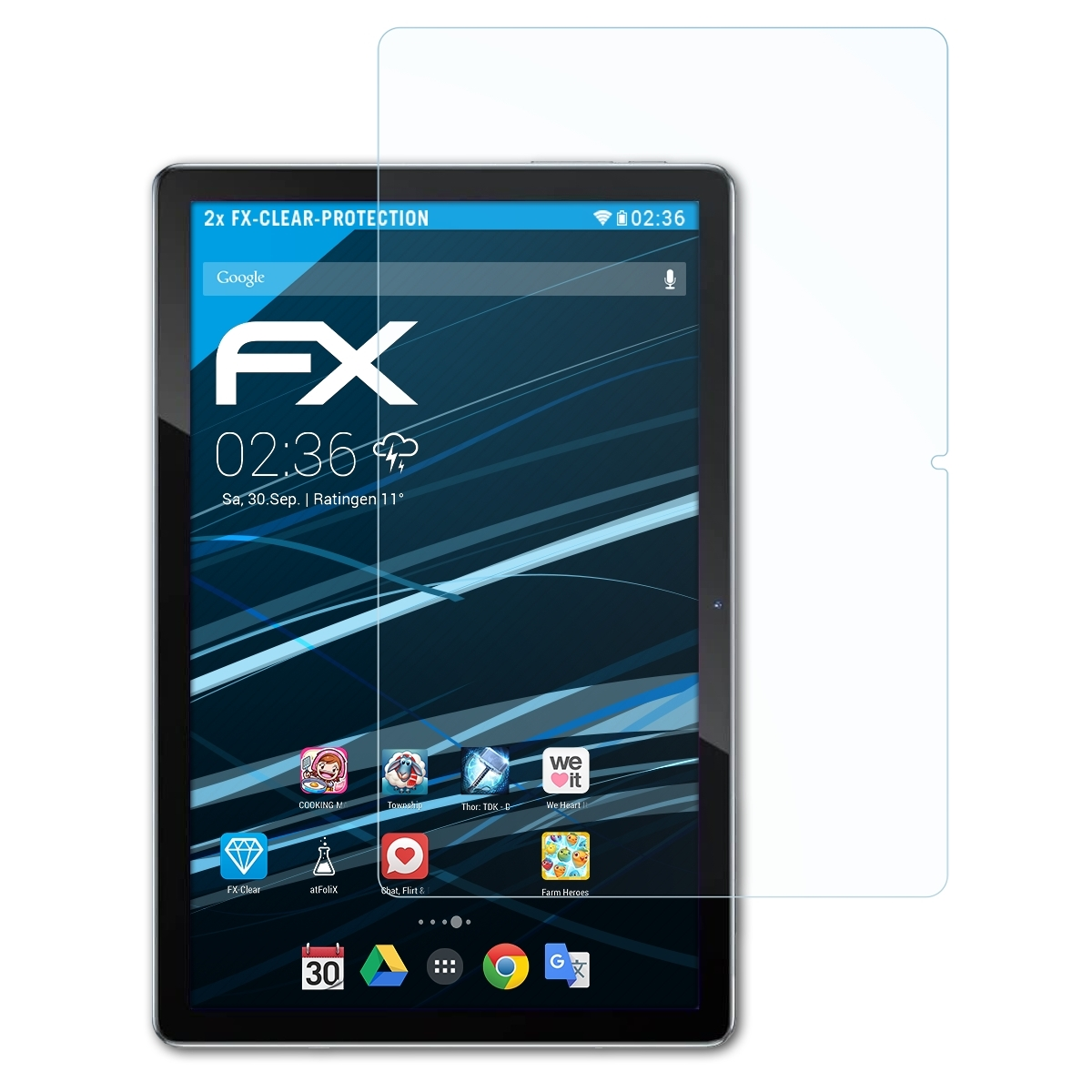 ATFOLIX 2x FX-Clear Displayschutz(für Blackview 12 Tab Pro)