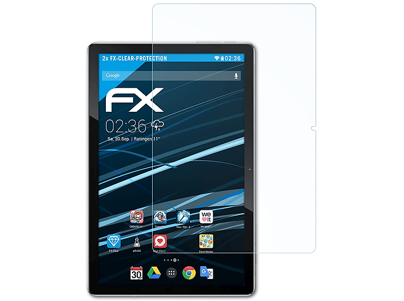 ATFOLIX 2x FX-Clear Displayschutz(für Blackview Tab 12 Pro)
