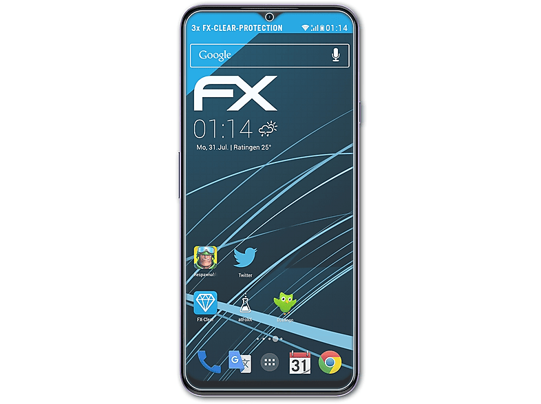 Displayschutz(für Cubot P80) ATFOLIX 3x FX-Clear