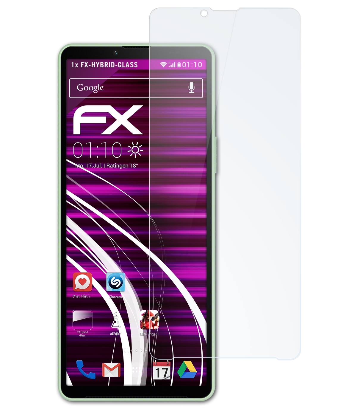 Sony FX-Hybrid-Glass ATFOLIX V) Schutzglas(für Xperia 10