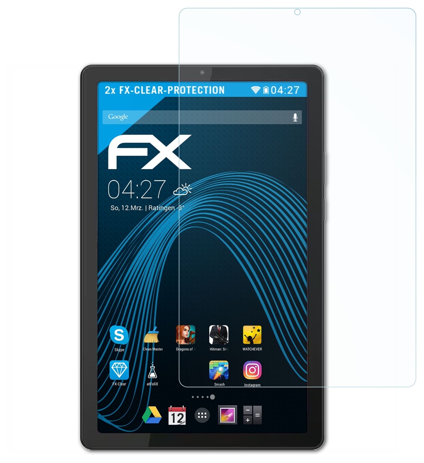 ATFOLIX 2x FX-Clear Displayschutz(für M9) Tab Lenovo