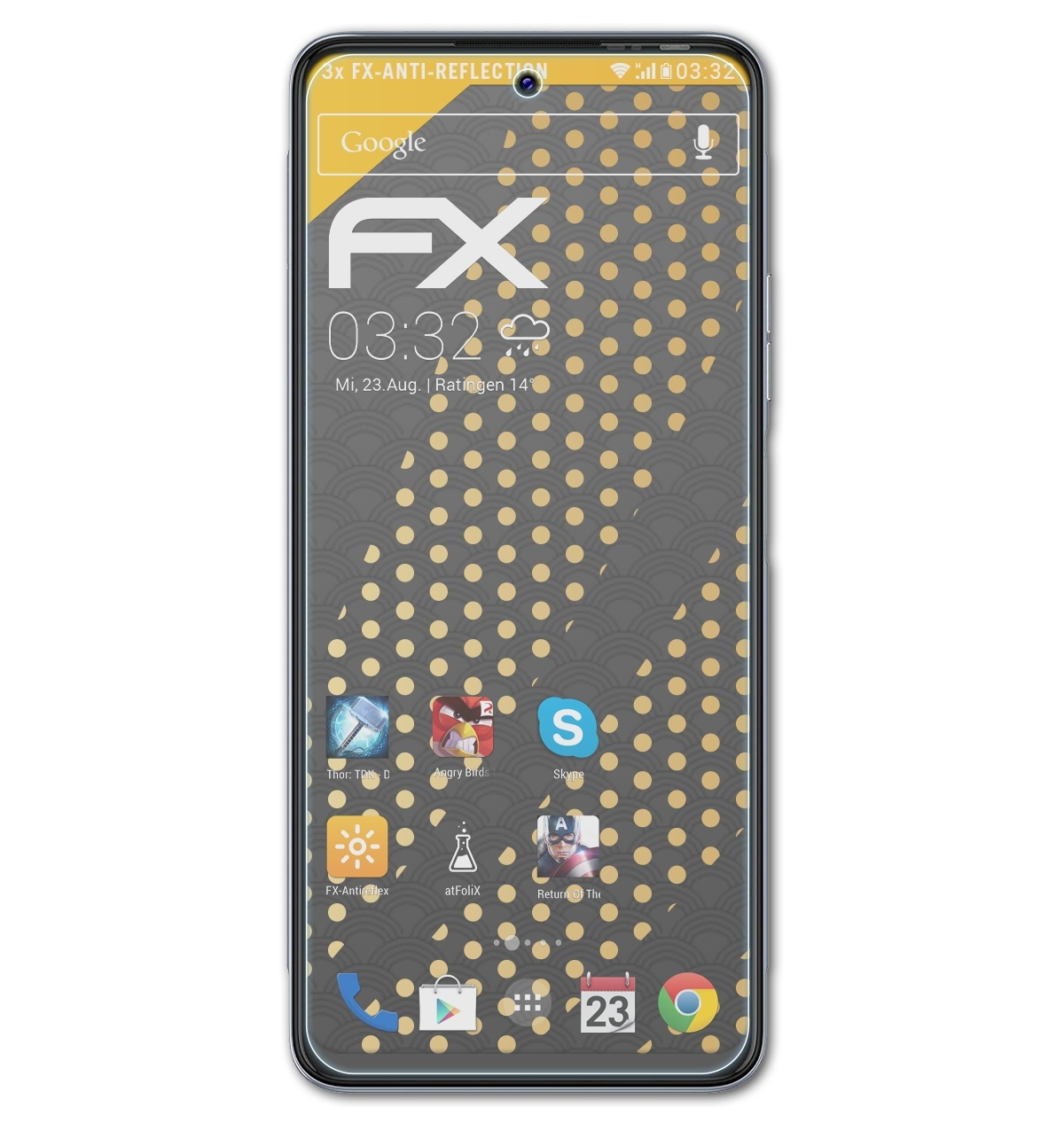 3) Pova FX-Antireflex Tecno ATFOLIX Displayschutz(für 3x