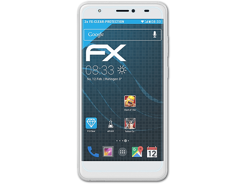 ATFOLIX 3x FX-Clear Displayschutz(für BLU Studio J8)