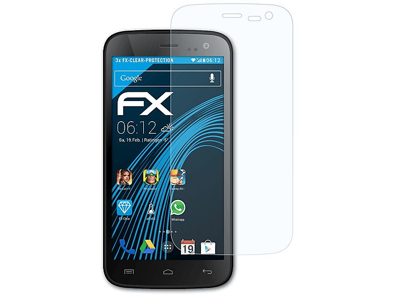 ATFOLIX 3x FX-Clear F4) Displayschutz(für Cynus Mobistel