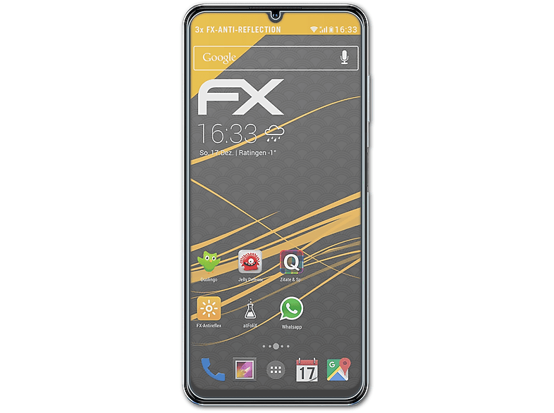 ATFOLIX 3x FX-Antireflex Displayschutz(für ZTE Blade V40 Smart)