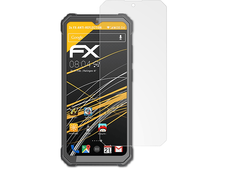 WP23) FX-Antireflex Oukitel 3x ATFOLIX Displayschutz(für