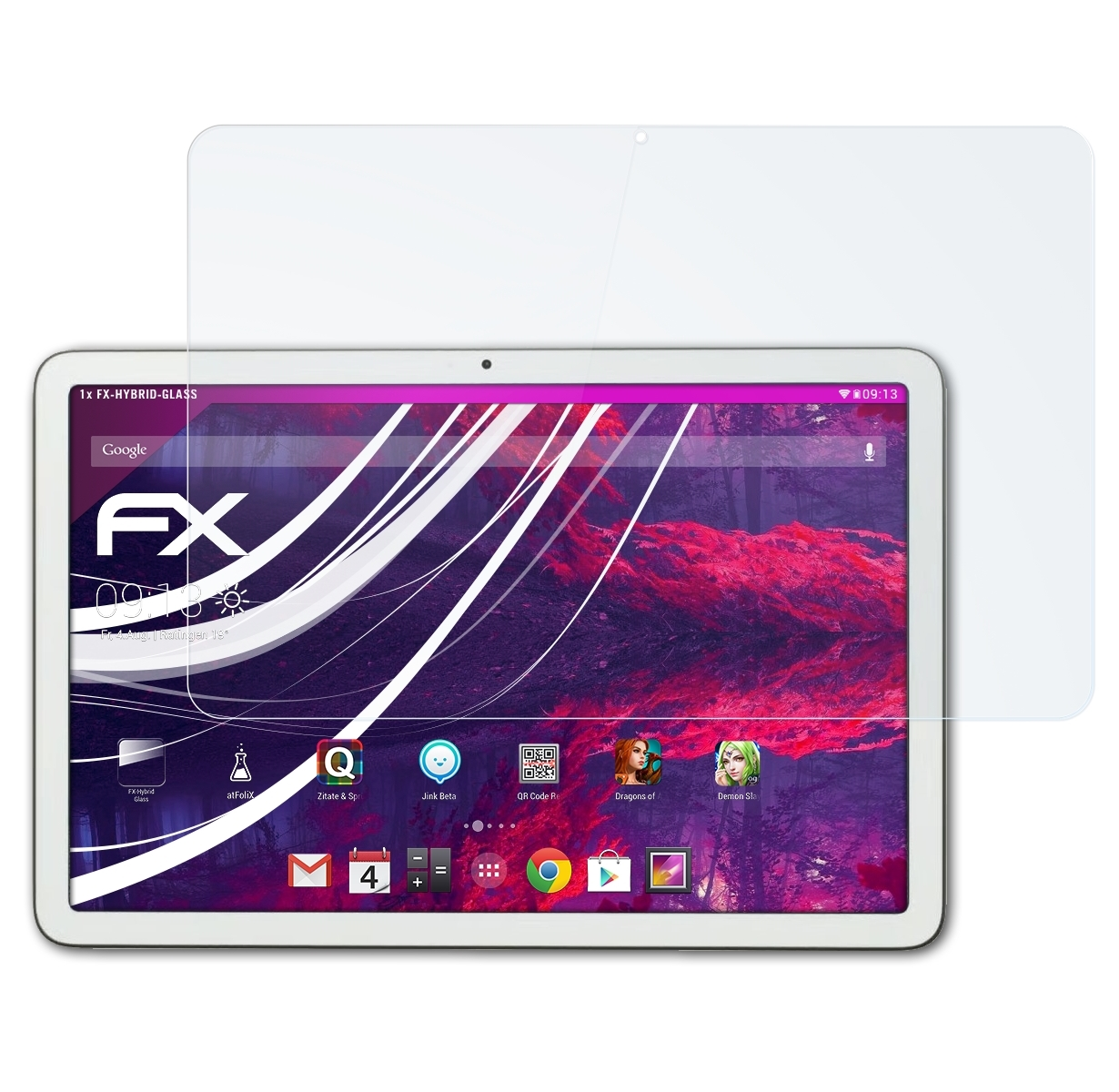 ATFOLIX FX-Hybrid-Glass Schutzglas(für Google Pixel Tablet)