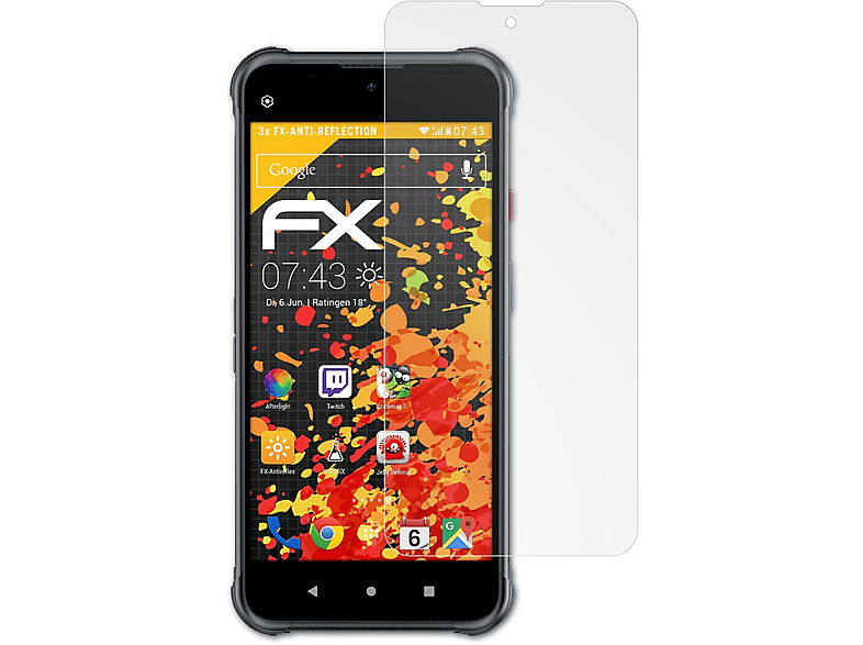 FX-Antireflex Displayschutz(für ATFOLIX King Kong Cubot Power) 3x
