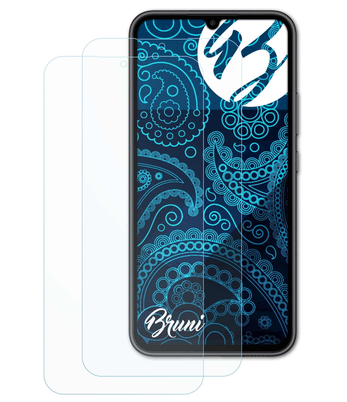 BRUNI 2x Basics-Clear Samsung A34 5G) Galaxy Schutzfolie(für