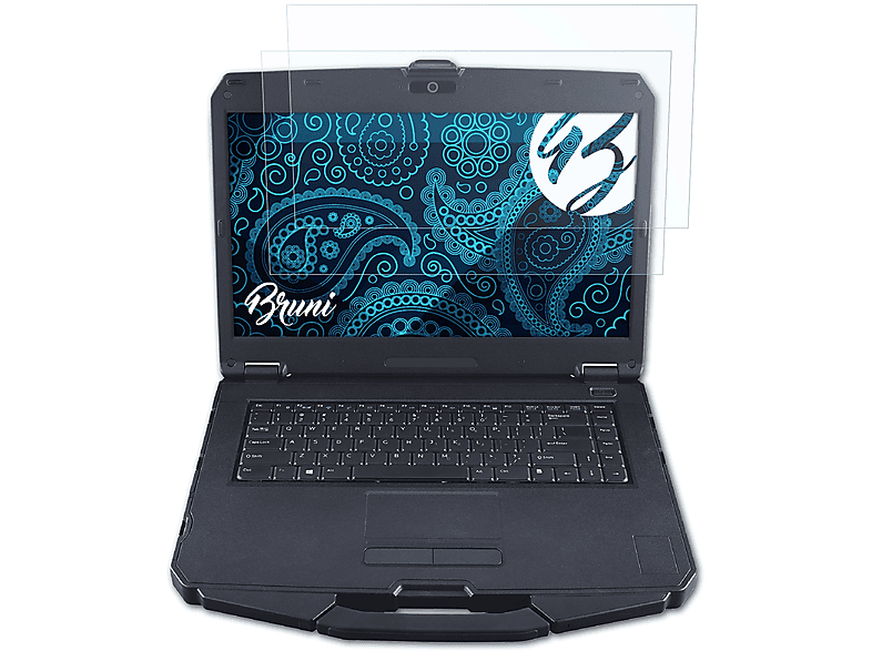 BRUNI 2x Basics-Clear Schutzfolie(für Durabook S15AB Laptop)