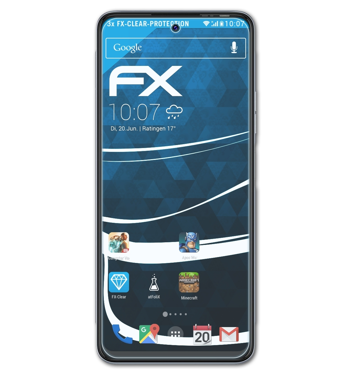 ATFOLIX 3x 3) Tecno FX-Clear Pova Displayschutz(für