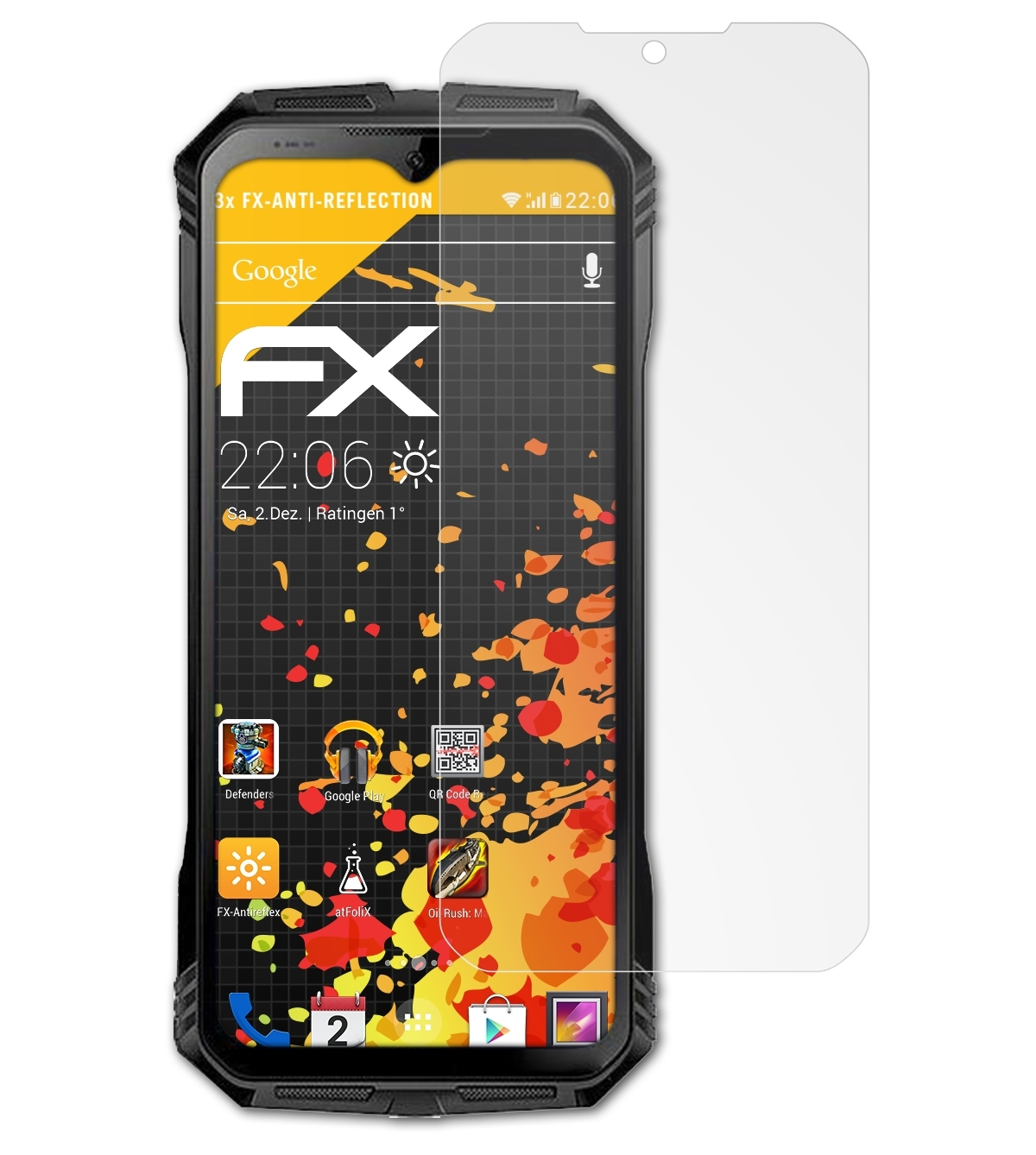ATFOLIX 3x FX-Antireflex Displayschutz(für S100 Doogee Pro)