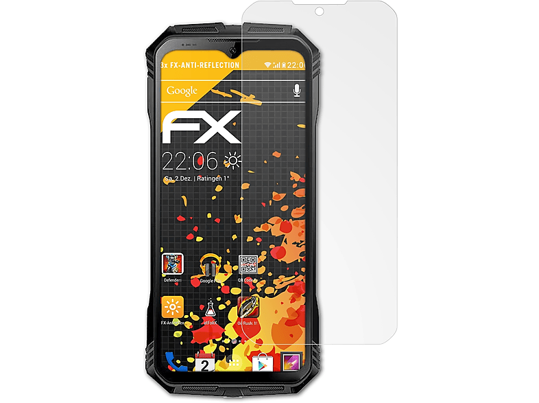 FX-Antireflex Pro) S100 3x ATFOLIX Displayschutz(für Doogee