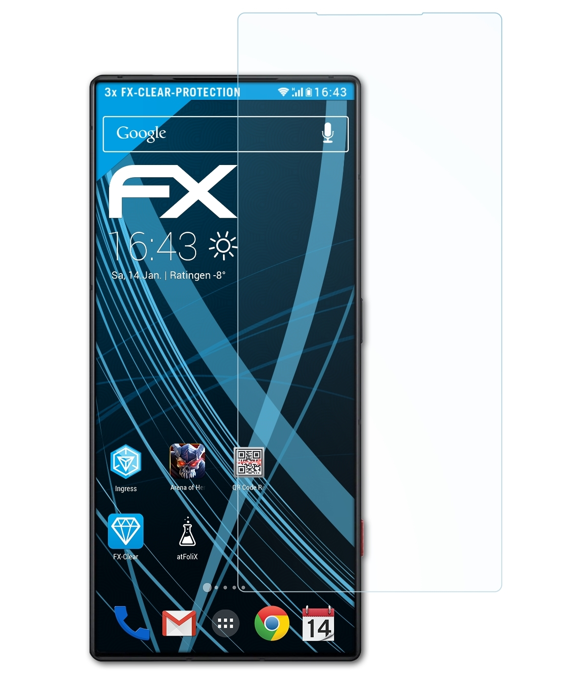 ATFOLIX 3x FX-Clear Displayschutz(für Nubia Magic Pro) Red 8
