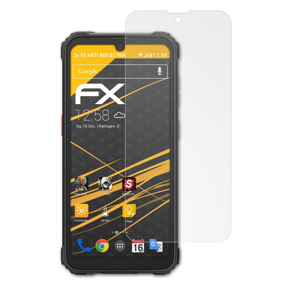 3x FX-Antireflex ATFOLIX BV5300 Blackview Pro) Displayschutz(für