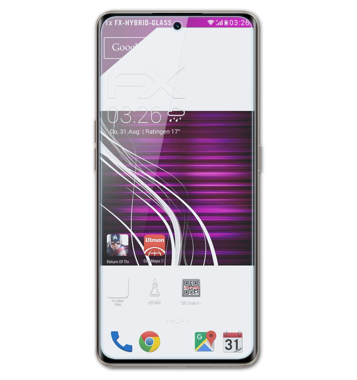 ATFOLIX FX-Hybrid-Glass Schutzglas(für T) Oppo Reno 8