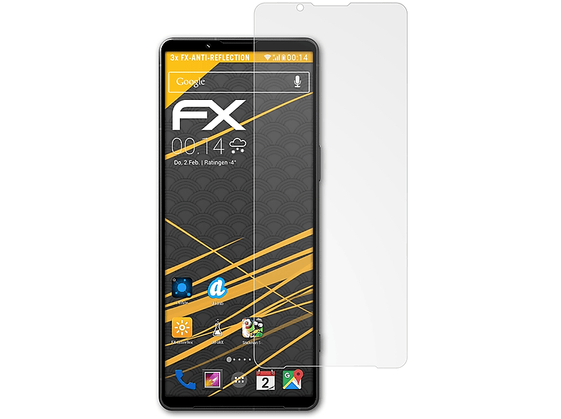 Displayschutz(für 3x ATFOLIX FX-Antireflex Xperia V) Sony 1