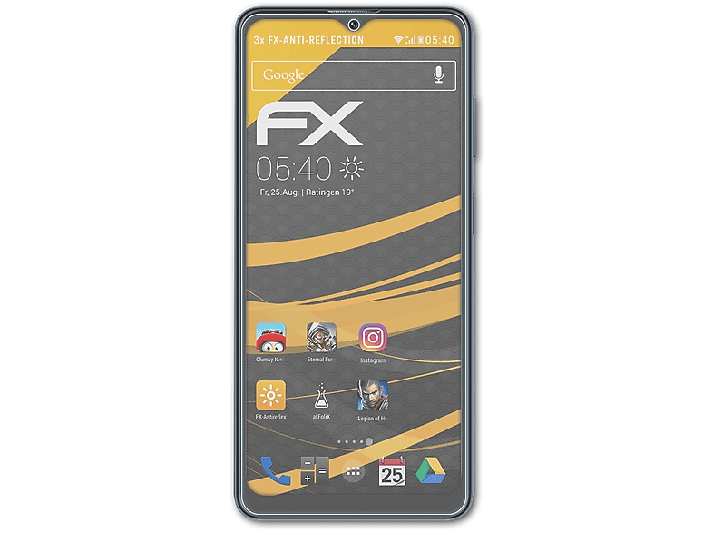 ATFOLIX 3x FX-Antireflex Displayschutz(für Blackview C30 Oscal Pro)
